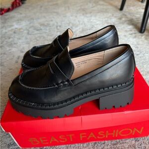 Women's Chunky Black Loafers